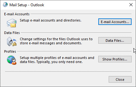 8_In the Mail Setup dialog box, click the Show Profiles button.